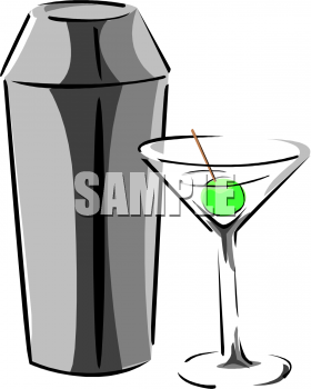 Martini Glass And A Cocktail Shaker Clipart Picture Foodclipartcom