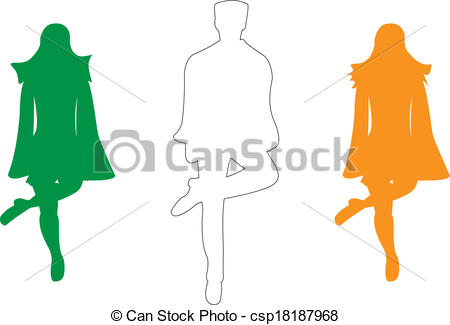 Of Irish Step Dance Colored Silhouettes Csp18187968   Search Clipart