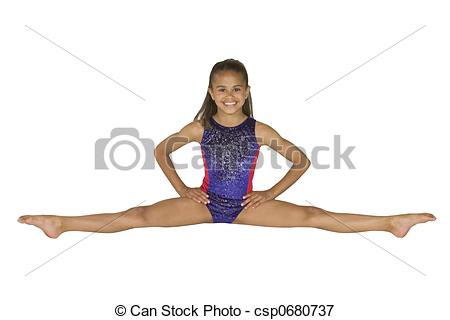 Picture Of 8 Year Old Girl In Gymnastics Poses   Model Release 286 8