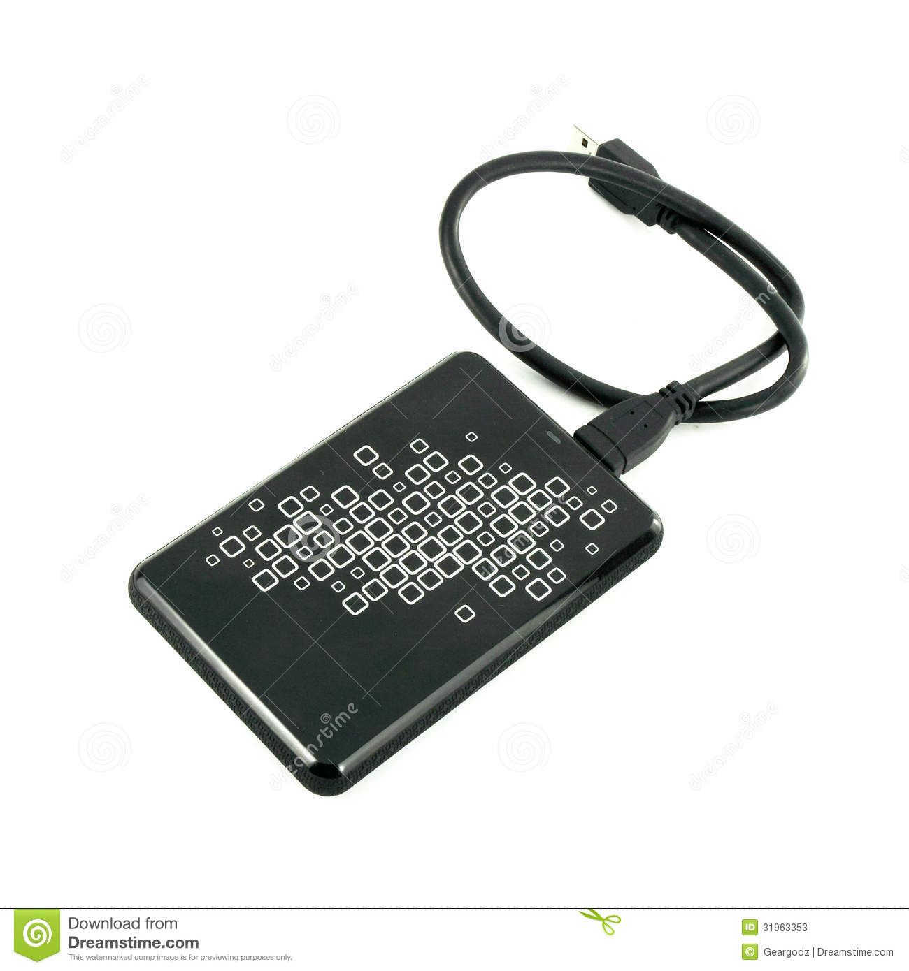 Portable External Hdd Hard Disk Drive With Usb Cable Stock Photos    