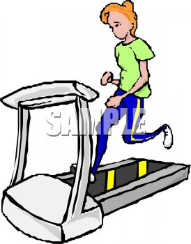 Royalty Free Clipart Image  Girl Running On A Treadmill