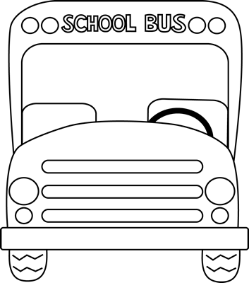 School Bus Front Black And White Clip Art