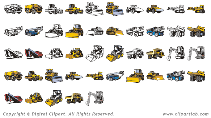 Special Equipment Clipart Eps Construction Machines Art