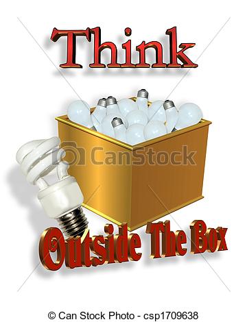 Stock Illustration   Think Outside The Box Energy Saving   Stock