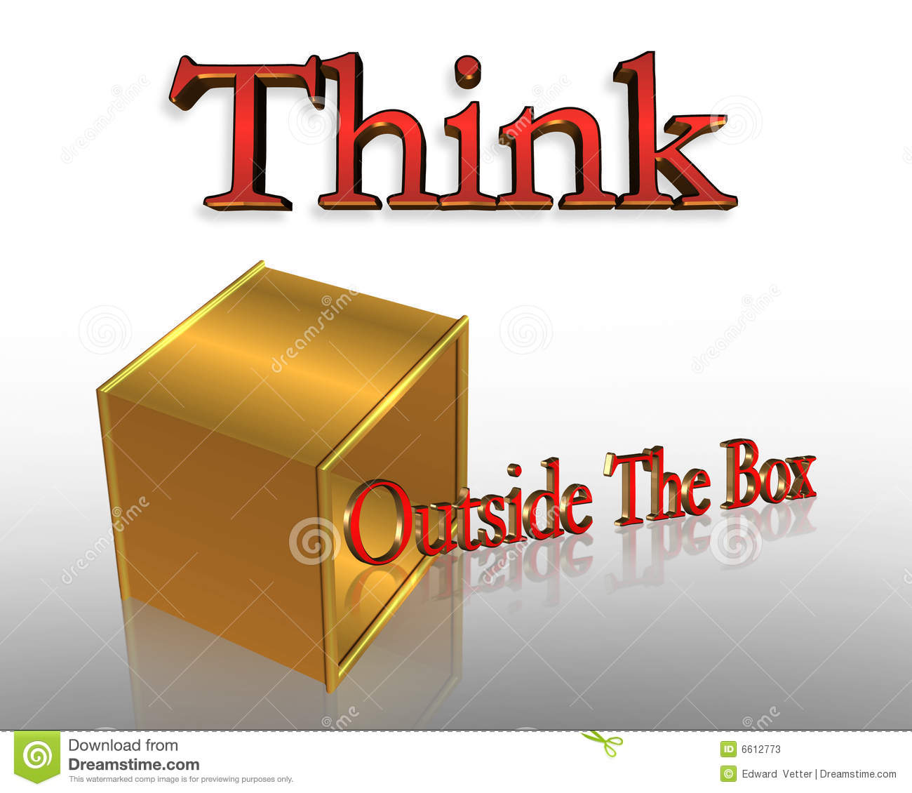 Think Outside The Box Business Slogan Stock Photos   Image  6612773
