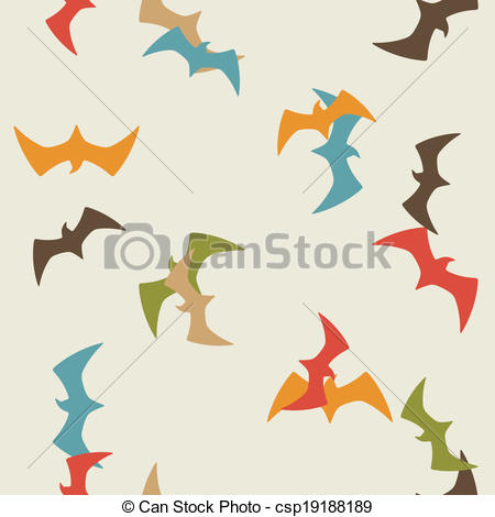 Vector   Seamless Background  Wing Feather Bird   Stock Illustration