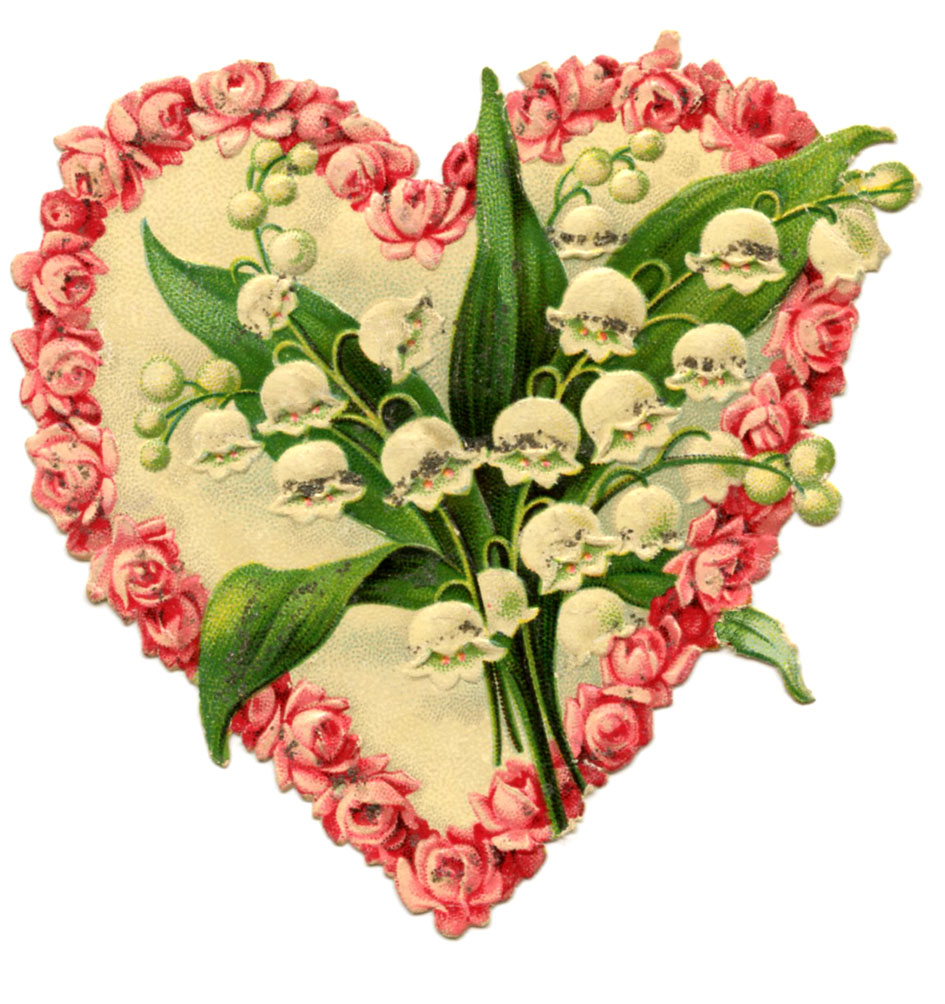 Victorian Valentine Graphic   Floral Heart   The Graphics Fairy