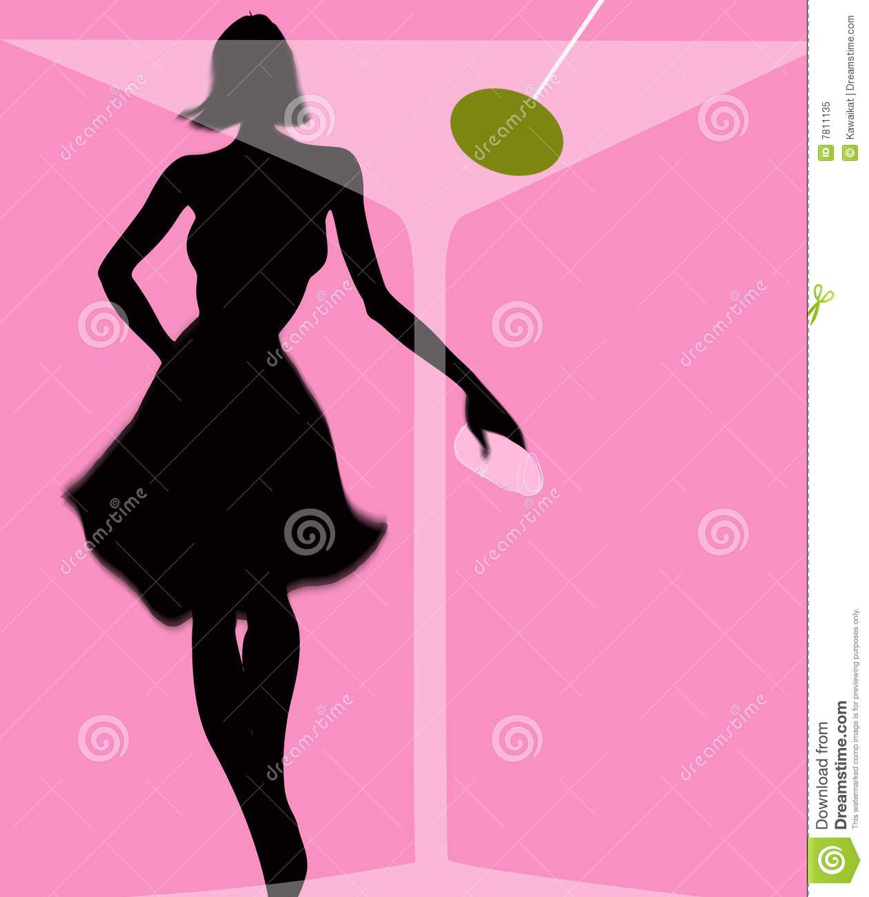 Woman Behind Martini Glass With Olive Royalty Free Stock Photo   Image