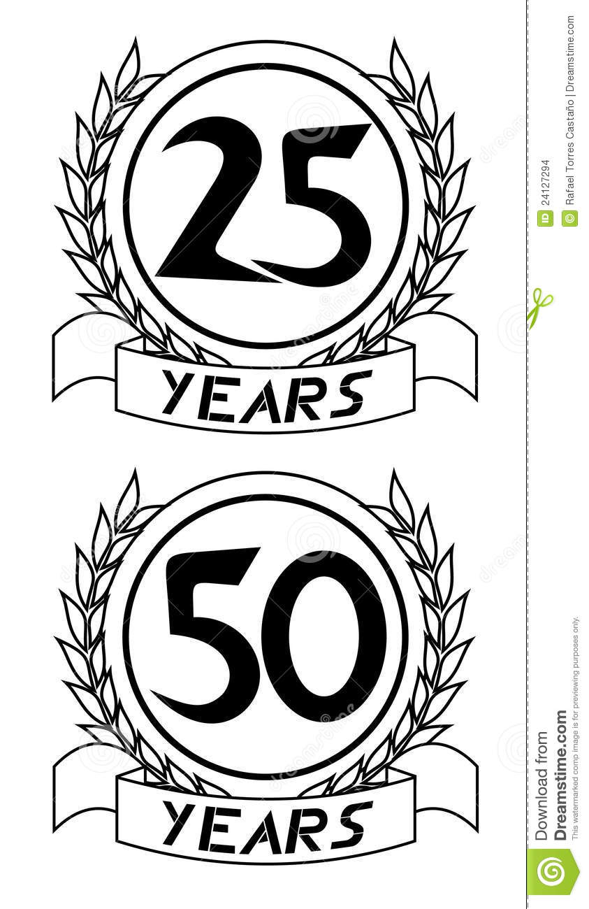 25th And 50th Anniversary Icons Stock Images   Image  24127294