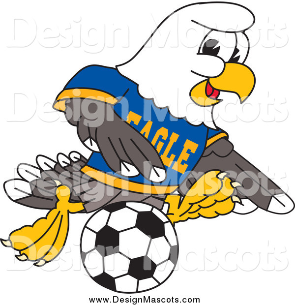 Bald Eagle Mascot Playing Soccer Mascot Clip Art Toons4biz