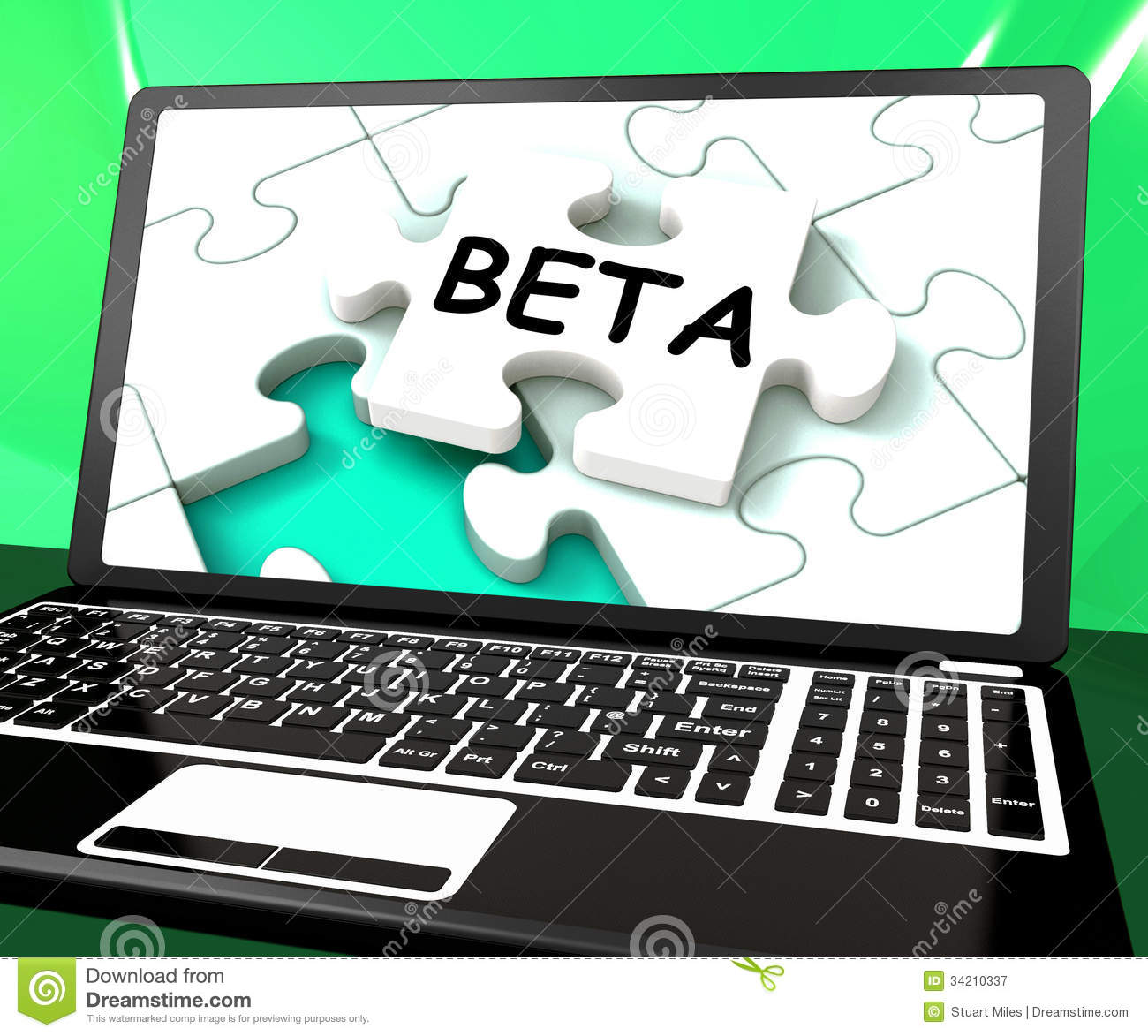 Beta Laptop Shows Online Demo Internet Software Or Development Royalty    