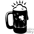 Black And White Beer Mug Decorated With A Tree Leaf Clover And