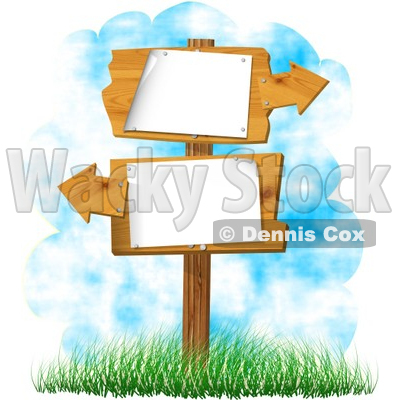 Blank Sign With Arrows Pointing In Opposite Directions Clipart