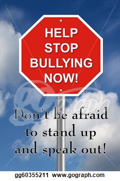 Bullying Now Sign On A Cloud Background  Clipart Drawing Gg60355211