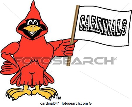 Cardinal Holding Team Flag Cardinal041 Toons4biz Photograph Clipart