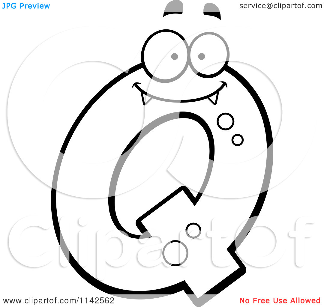 Cartoon Letter Q Colouring Pages