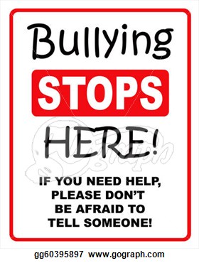 Clip Art   Bullying Stop Here Sign  Stock Illustration Gg60395897