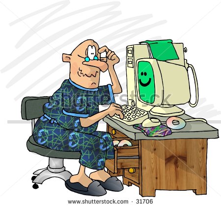 Clipart Illustration Of A Frazzled Computer User   31706