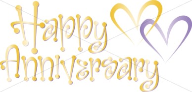 Cute Happy Anniversary Wordart With Hearts