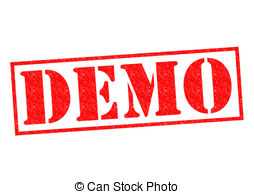 Demo Red Rubber Stamp Over A White Background