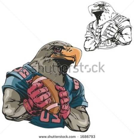 Eagle Football Mascot  Great For T Shirt Designs School Mascot Logo    