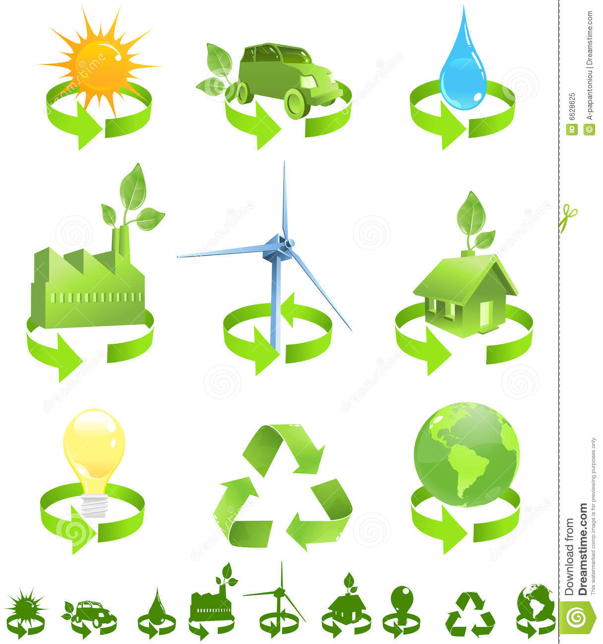      Factory Electricity And Planet Earth  Silhouette Symbols Included