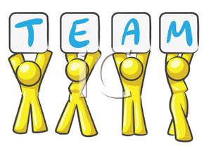 Group Of 3d People Holding Up A Sign Spelling Out The Word Team