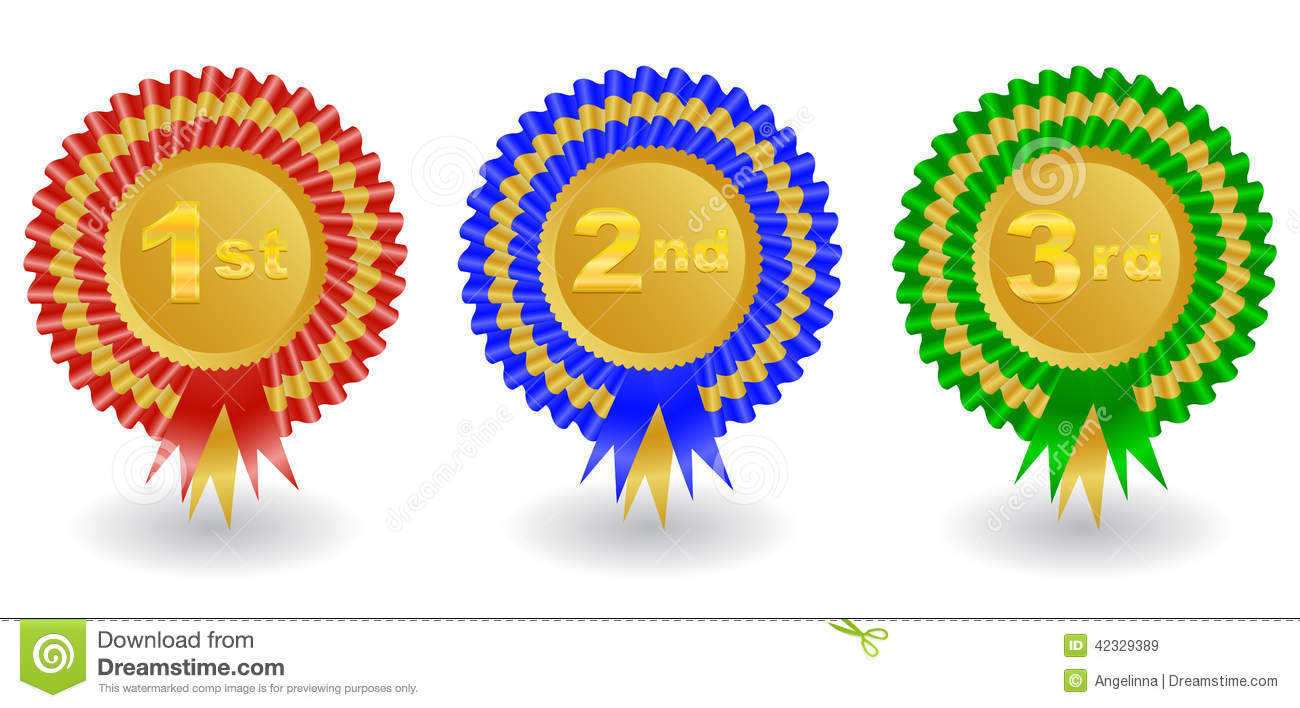 Illustration Of 1st 2nd And 3rd Place Colorful Award Ribbons