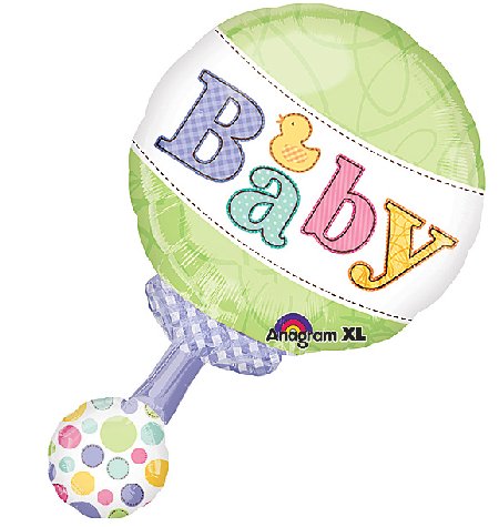 Jumbo Baby Rattle Balloons For Baby Shower