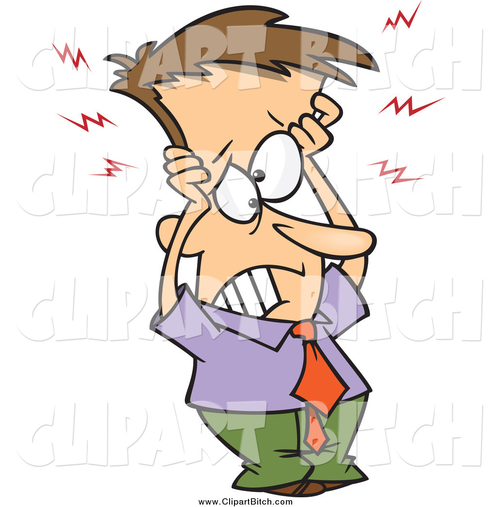 Larger Preview  Clip Vector Cartoon Art Of A Frazzled Brunette White