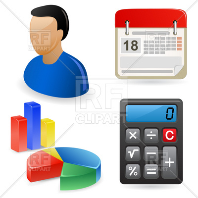 Organizer And Bookkeeping Icons Download Royalty Free Vector Clipart    