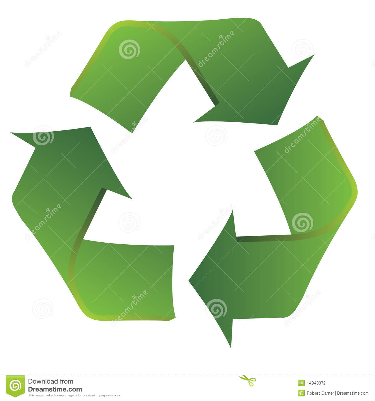Recycle Symbol With Slight Curvatures To Show A Smooth Transition From    