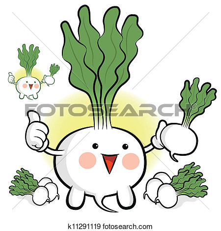 Sales Activities In Radish  Vegetables Character Design