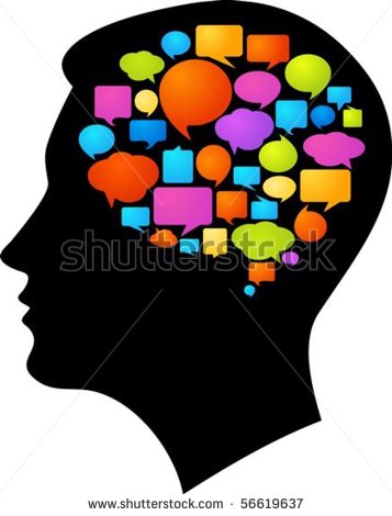 Silhouette With Thought Bubbles Stock Vector Illustration 56619637
