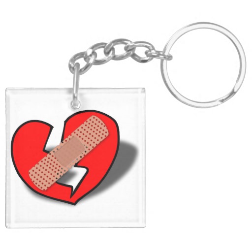 Broken Heart Clipart Double Sided Square Acrylic Keychain   Zazzle