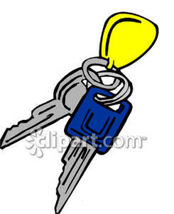 Car Keys On A Guitar Pick Key Chain   Royalty Free Clipart Picture