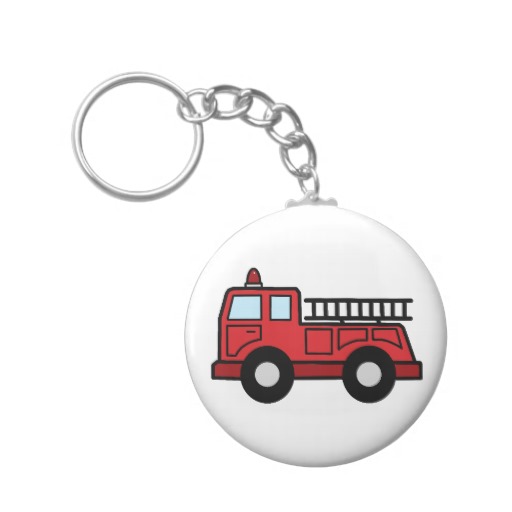 Cartoon Clip Art Firetruck Emergency Vehicle Truck Key Chains   Zazzle