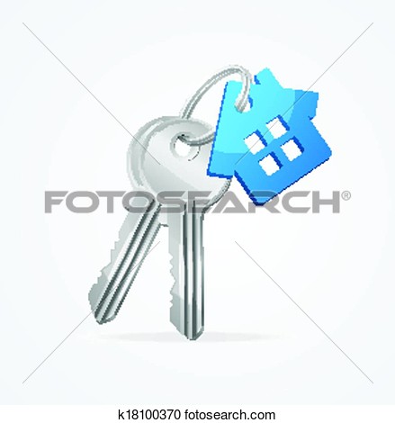 Clipart   House Keys With Blue Key Chain  Fotosearch   Search Clip Art    