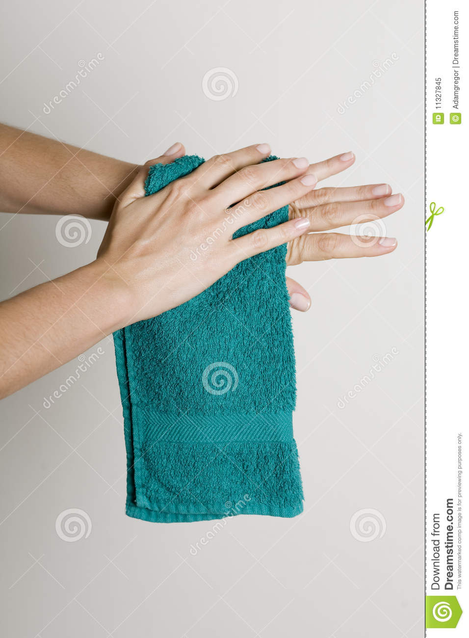 Drying Hands With A Towel Royalty Free Stock Photo   Image  11327845