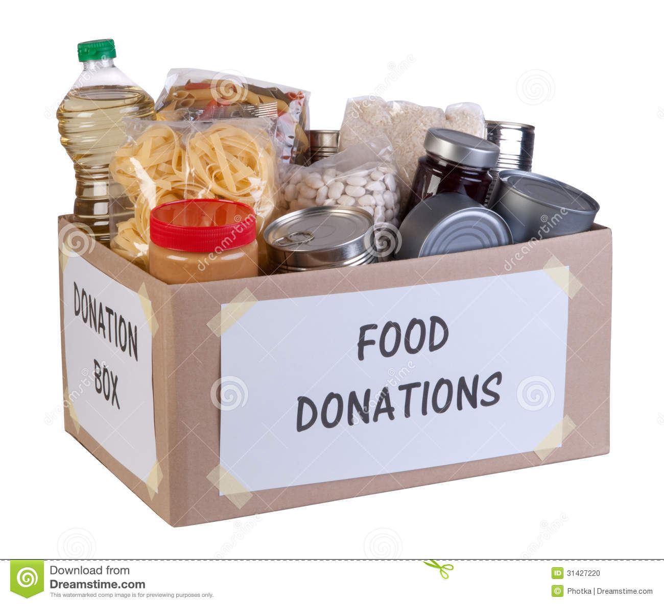 Food Donations Box Stock Photo   Image  31427220