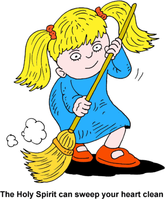 Girl Sweeping   The Holy Spirit Can Sweep Your Heart Clean   Christart