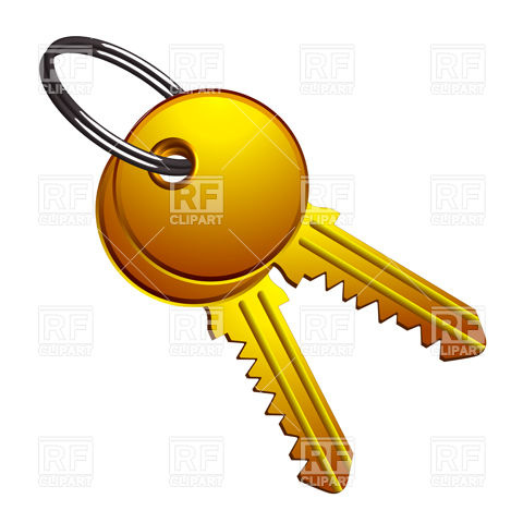 Golden Keys On Metallic Ring Objects Download Royalty Free Vector
