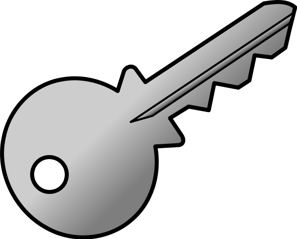 Grey Shaded Key Clipart Vector Clip Art Online Royalty Free Design