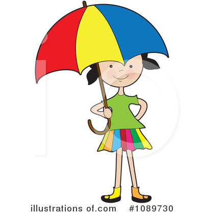 Illustration Of Lady With Umbrella In Rainy Day   Short News Poster