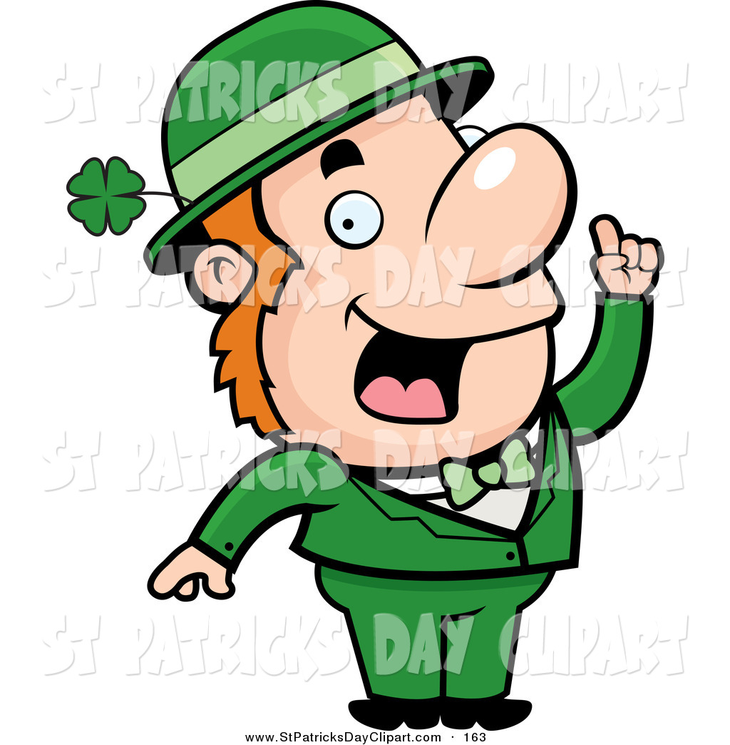Larger Preview  Clip Art Of A Smart White Leprechaun In Green By Cory