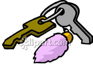 Lucky Rabbits Foot Key Chain   Royalty Free Clipart Picture