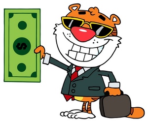 Money Clipart Image   Clip Art Illustration Of A Happy Smiling Tiger