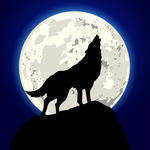 Of Wolf Howling At Moon In Night Stock Vector   Clipart Me