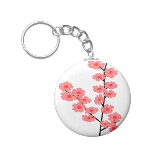 Sakura Flower Clipart Key Chain   Zazzle