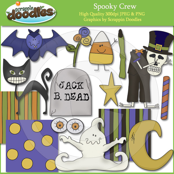 Spooky Crew Clip Art Download    3 50   Scrappin Doodles Creative